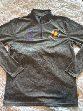 NBA Los Angeles Lakers Quarter Zip Pullover Youth XL 18-20 Gray